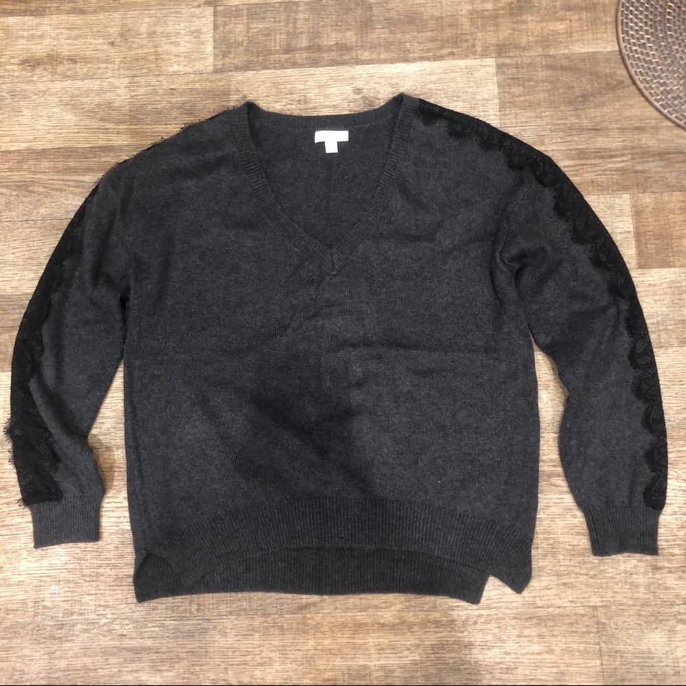 sweater with lace sleeves